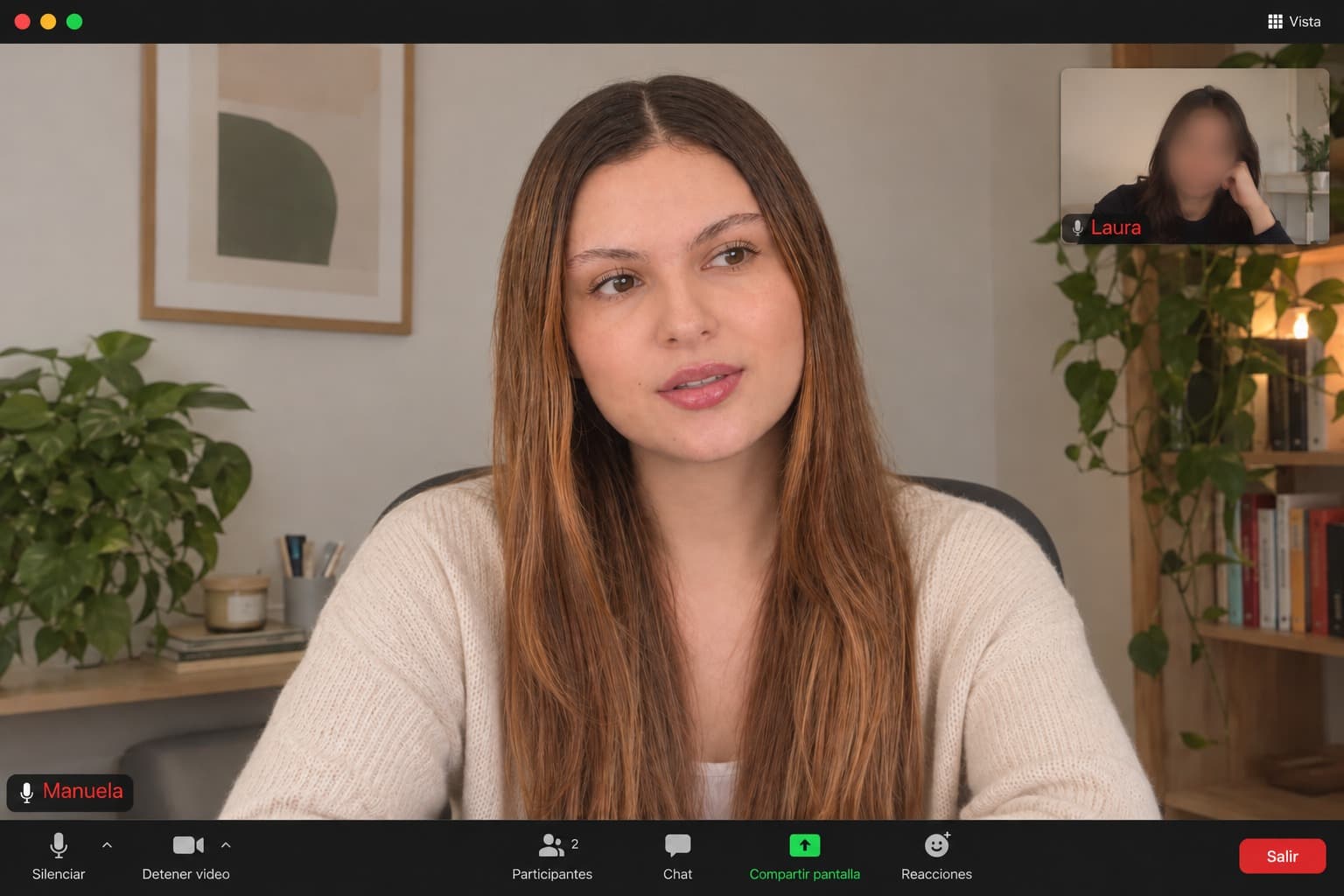 Sesión de terapia psicológica online por videollamada